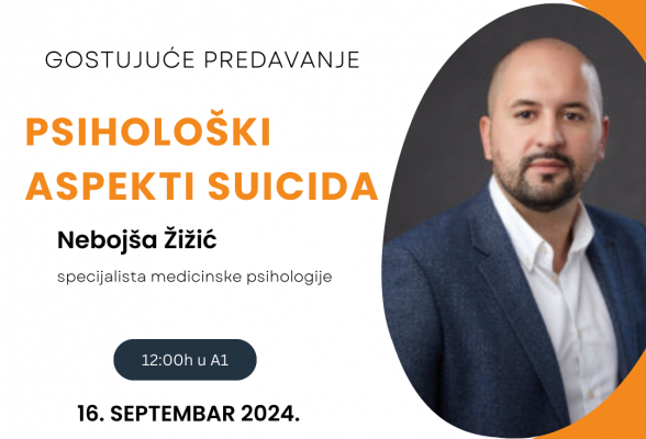 Najava predavanja: Psihološki aspekti suicida – Nebojša Žižić na UDG-u